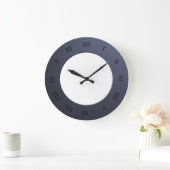 Römische Ziffern auf blauem Rahmen in jeder Farbe Große Wanduhr (Zuhause)