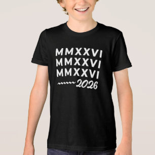 Römische Ziffern MMXXVI – 2026 Weiße moderne Typog Tri-Blend Shirt