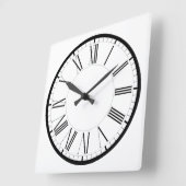 Römische Ziffern rund schwarz weiss klassische Quadratische Wanduhr (Winkel)