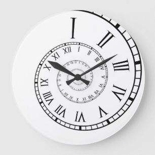 Römische Ziffern-Spiralen-Uhr Große Wanduhr