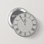 Römische Ziffern-Ziffernblatt B&W Button (Vorne & Hinten)
