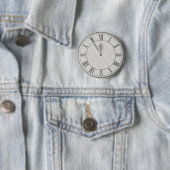 Römische Ziffern-Ziffernblatt B&W Button (Beispiel)
