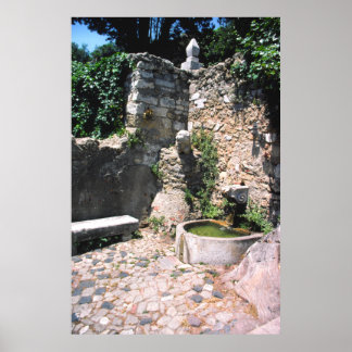 römischer Brunnen, Castello St. George, Alfama, Po Poster