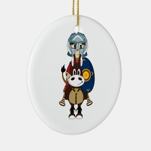 Römischer Gladiator auf Pferdeverzierung Keramikornament (Rechts)