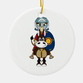Römischer Gladiator auf Pferdeverzierung Keramikornament