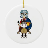 Römischer Gladiator auf Pferdeverzierung Keramikornament (Hinten)