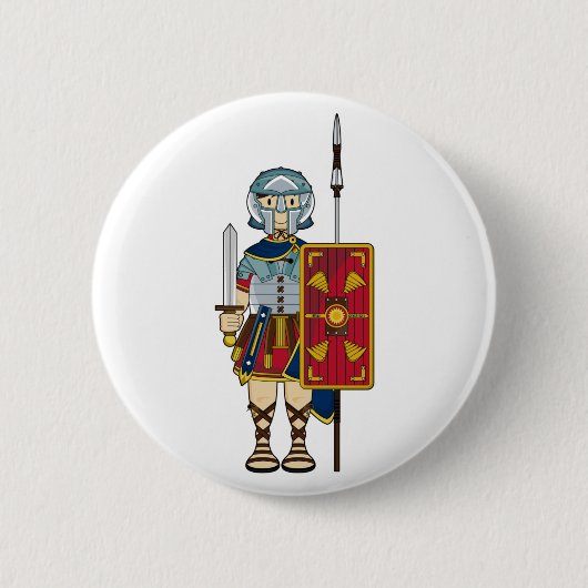 Römischer Gladiator mit Knopf Button (Vorderseite)