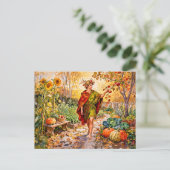 Römischer Gott Faunus Herbstgarten Postkarte (Stehend Vorderseite)
