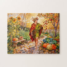 Römischer Gott Faunus Herbstgarten