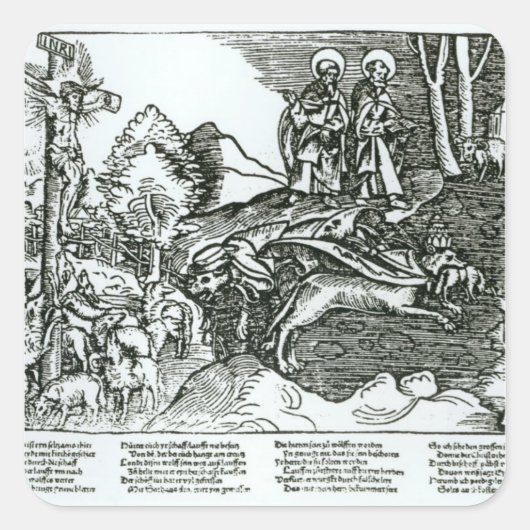 Römischer Katholizismus und Lutheranismus widerspr Quadratischer Aufkleber (Vorderseite)