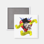 Römischer Schädel und Valentine Liebe Magnet (Vorderseite/Rückseite)