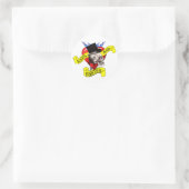 Römischer Schädel und Valentine Liebe Runder Aufkleber (Tasche)