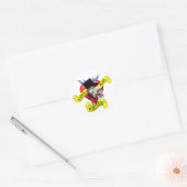 Römischer Schädel und Valentine Liebe Runder Aufkleber (Umschlag)