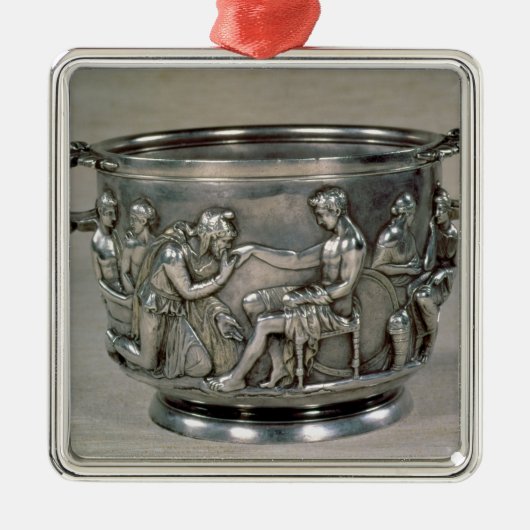 Römischer Silbervergoldung Trinkbecher Silbernes Ornament (Vorne)
