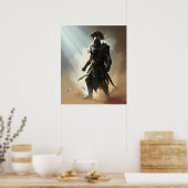 Römischer Spartaner Krieger, dunkle Rüstung Poster (Küche)