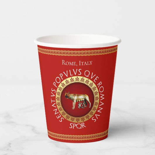 Römischer Stil Pappbecher (Rückseite)