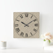 römisches Blumengesicht Quadratische Wanduhr (Zuhause)