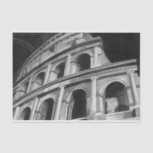Römisches Colosseum mit Architekturzeichnungen Seidenpapier (Vorderseite)
