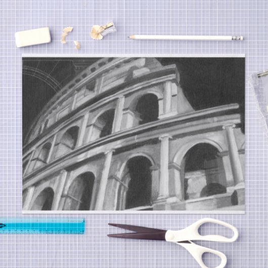 Römisches Colosseum mit Architekturzeichnungen Seidenpapier (Handwerk)