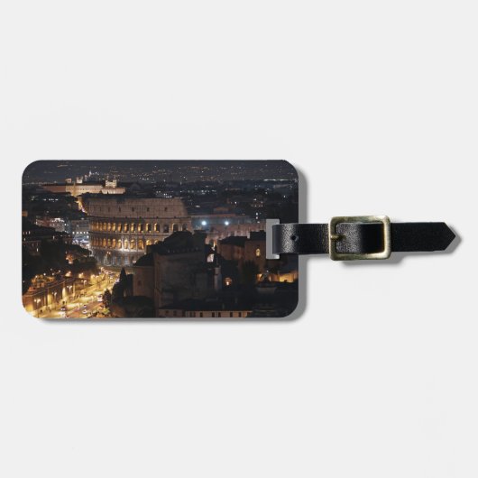 Römisches Colosseum nachts Gepäckanhänger (Vorderseite horizontal)