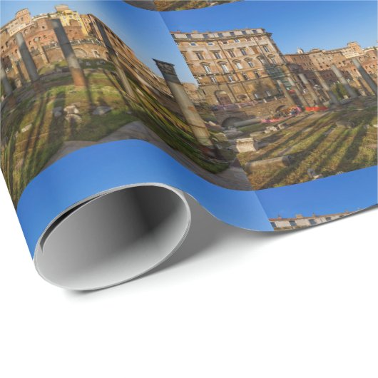 Römisches Forum mit Spalten in Roma, Italien Geschenkpapier (Rolleneckpunkt)