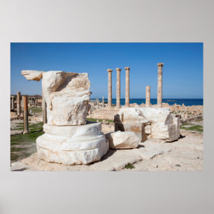 Römisches Forum und Reste einer Statue, Sabratha, Poster