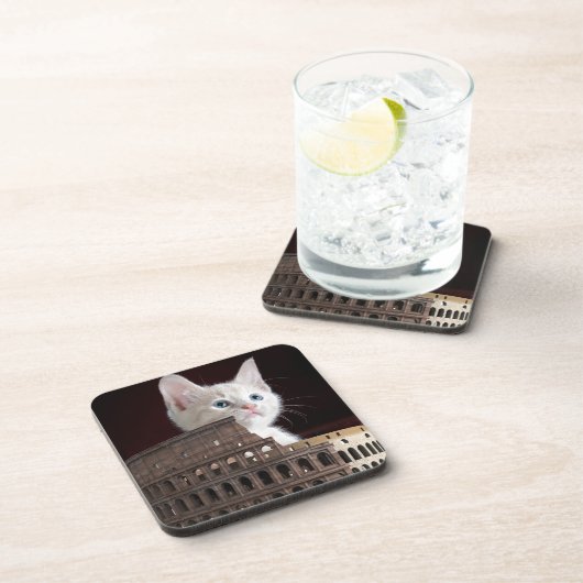 römisches Kätzchen Getränkeuntersetzer (Rechte Seite)