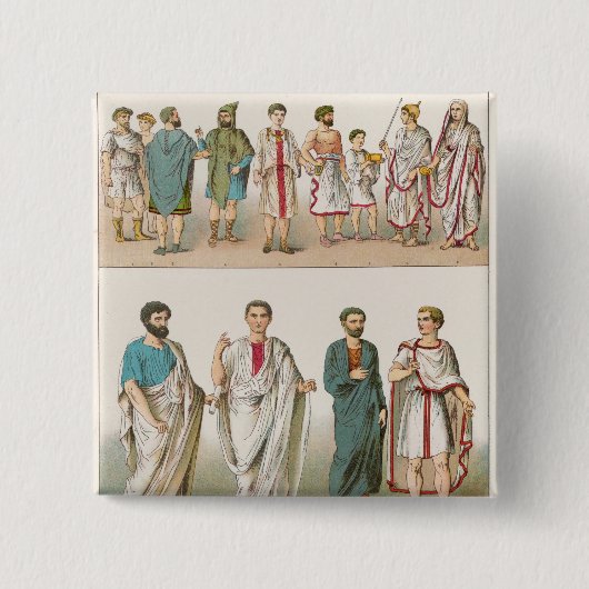 Römisches Kleid, von "Trachten der Voelker", 1864 Button (Vorderseite)