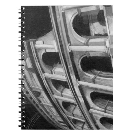 Römisches Kolosseum mit architektonischen Zeichnun Notizblock (Vorderseite)