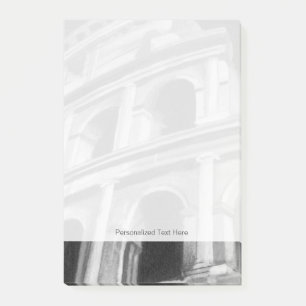 Römisches Kolosseum mit architektonischen Zeichnun Post-it Klebezettel