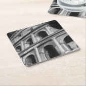 Römisches Kolosseum mit architektonischen Zeichnun Rechteckiger Pappuntersetzer (angewinkelt)