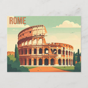 Römisches Kolosseum Vintage-Reise-Kunst Postkarte