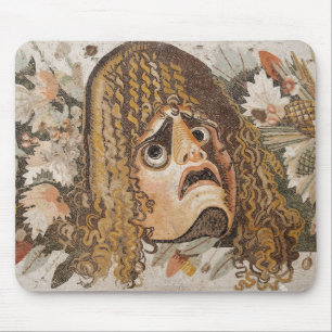 Römisches Mosaik, mit Maske, Blätter und Frucht Mousepad