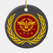 Römisches Reich SPQR AdlerEmblem und Kranz Keramik Ornament (Hinten)