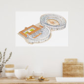 Römisches Theater und Amphitheater. Wiederaufbau. Poster (Küche)