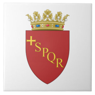 Römisches Wappen (SPQR) (Rom, Italien) Fliese