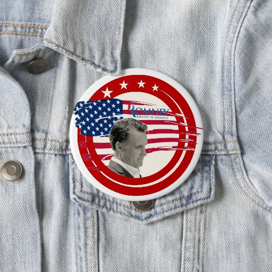Romney 2012 "Glaube an Amerika" Button (Beispiel)