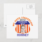 Romney 2012 Postcard Postkarte (Vorne/Hinten)