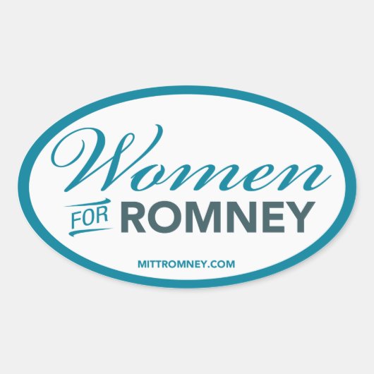 Romney 2012 (White Oval Sticker) - Frauen für Mitt Ovaler Aufkleber (Vorderseite)