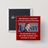 Romney Führungs-Quadrat-Knopf Button (Vorne & Hinten)