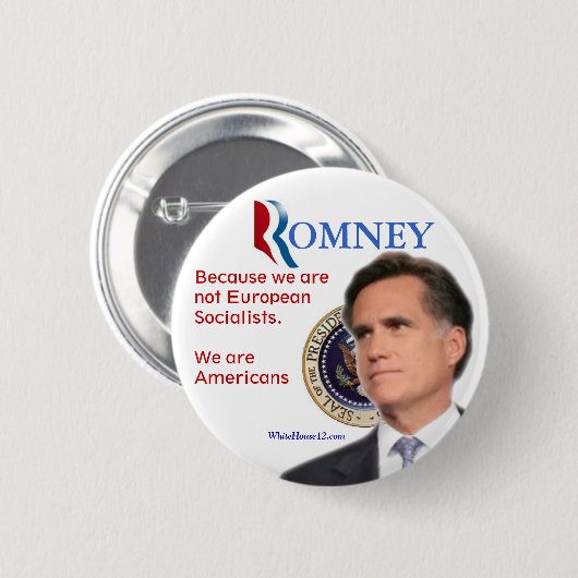Romney für Präsidenten Button (Vorne & Hinten)