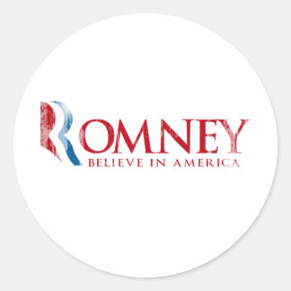 Romney - Glaube an Amerika (rot) Runder Aufkleber