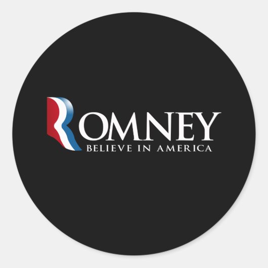 Romney - Glaube an Amerika - Runder Aufkleber (Vorderseite)
