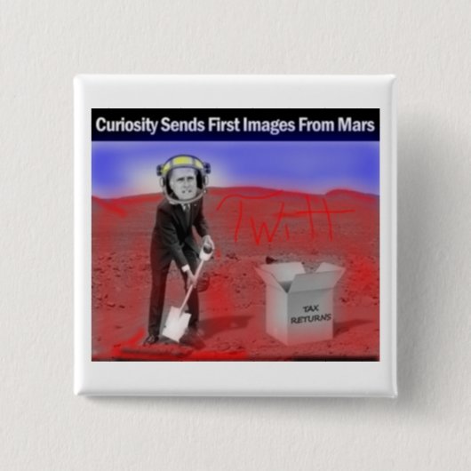 Romney hids Steuern auf den Mars, gepunktet durch Button (Vorderseite)