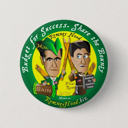 Romney Hood senkt Defizite Button (Vorderseite)