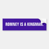 Romney ist ein Kingman. Autoaufkleber (Vorne)
