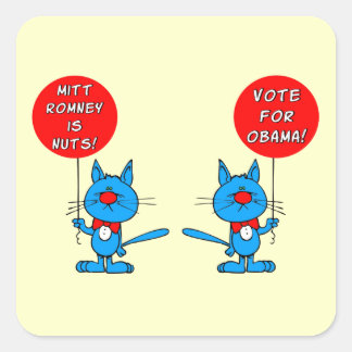 Romney ist eine verrückte Wahl für Obama Quadratischer Aufkleber