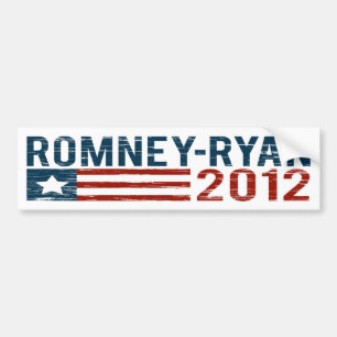Romney-Ryan 2012 beunruhigtes Autoaufkleber-Weiß Autoaufkleber