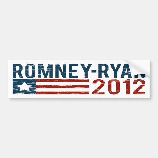 Romney-Ryan 2012 beunruhigtes Autoaufkleber-Weiß Autoaufkleber (Vorne)