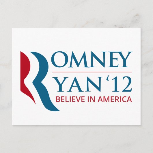 Romney/Ryan 2012 für US-Präsident und VP Postkarte (Vorderseite)